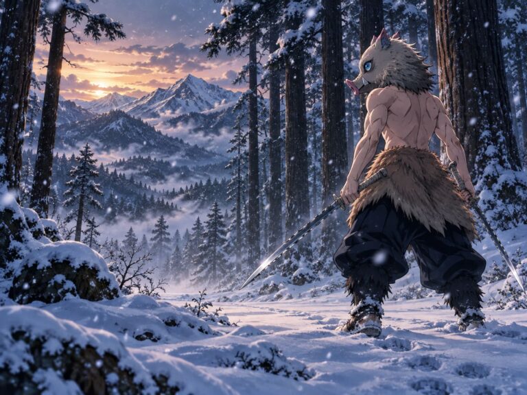 Inosuke fondo pantalla bosque nevado