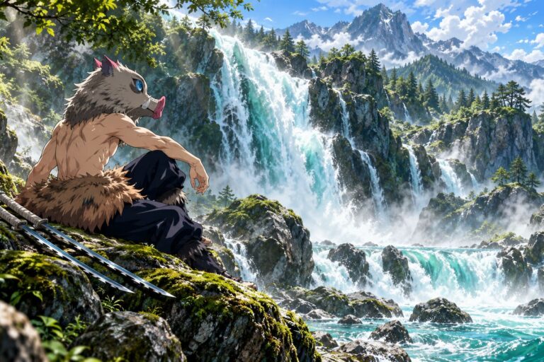 Inosuke fondo pantalla cascada montana