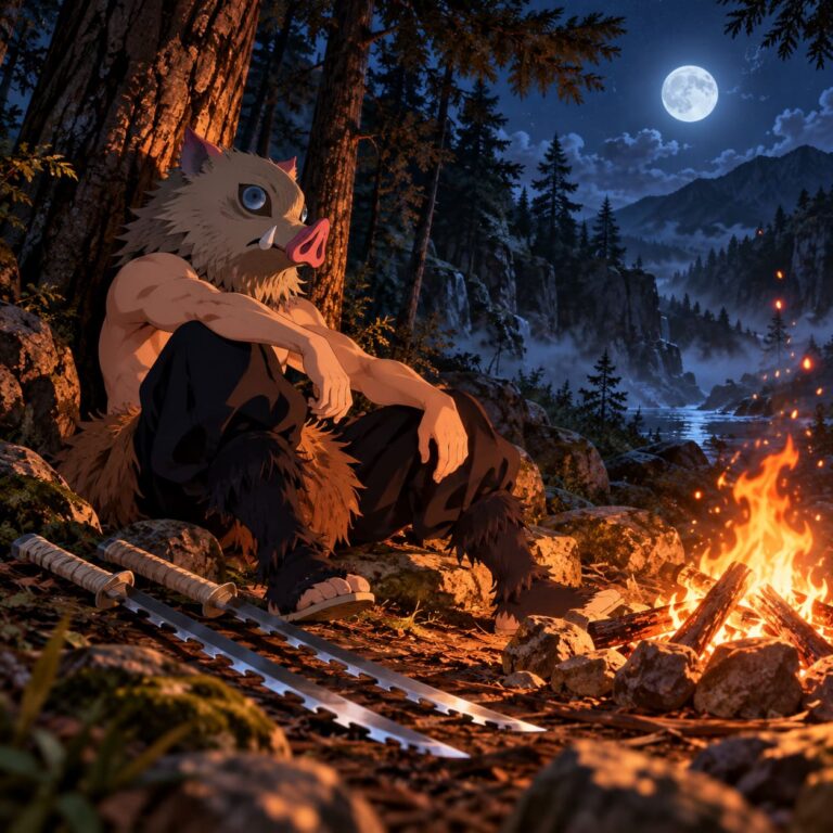 Inosuke fondo pantalla hoguera bosque