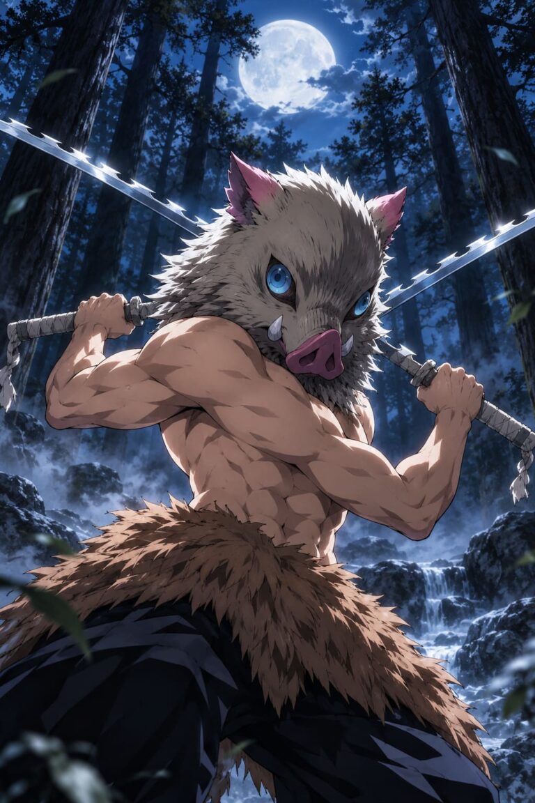 Inosuke fondo pantalla luna bosque