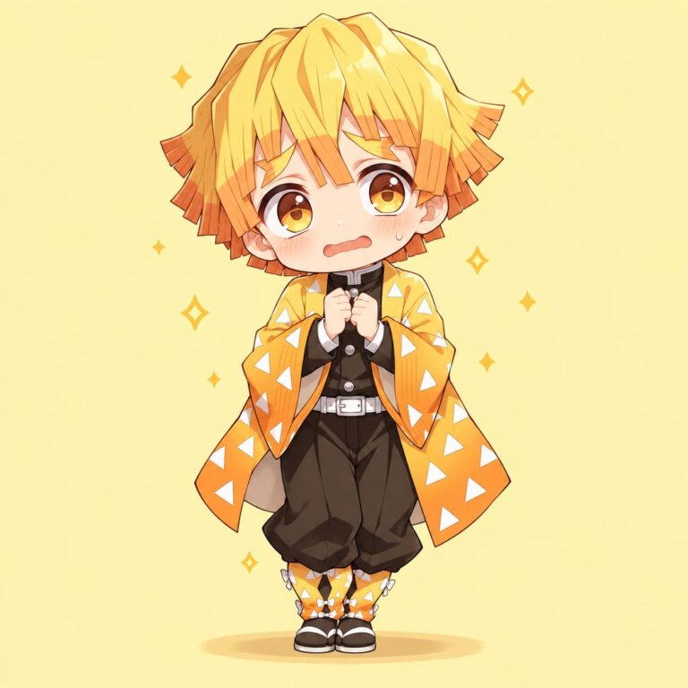 Zenitsu fondo de pantalla chibi amarillo