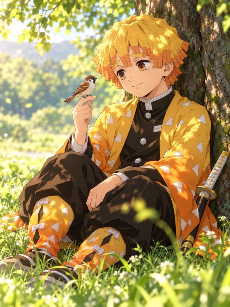 Zenitsu fondo de pantalla descanso chuntaro