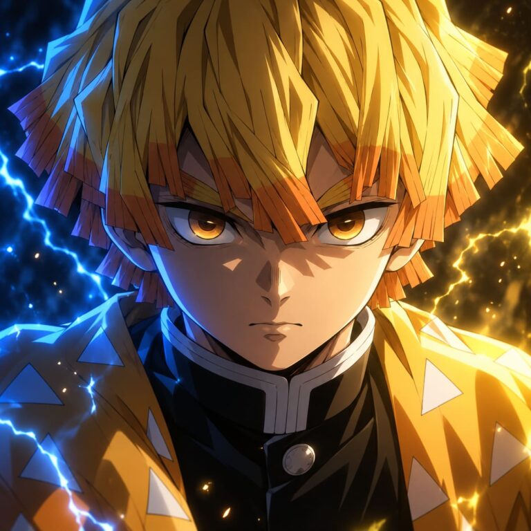 Zenitsu fondo de pantalla mirada decidida
