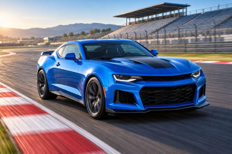 Camaro azul circuito