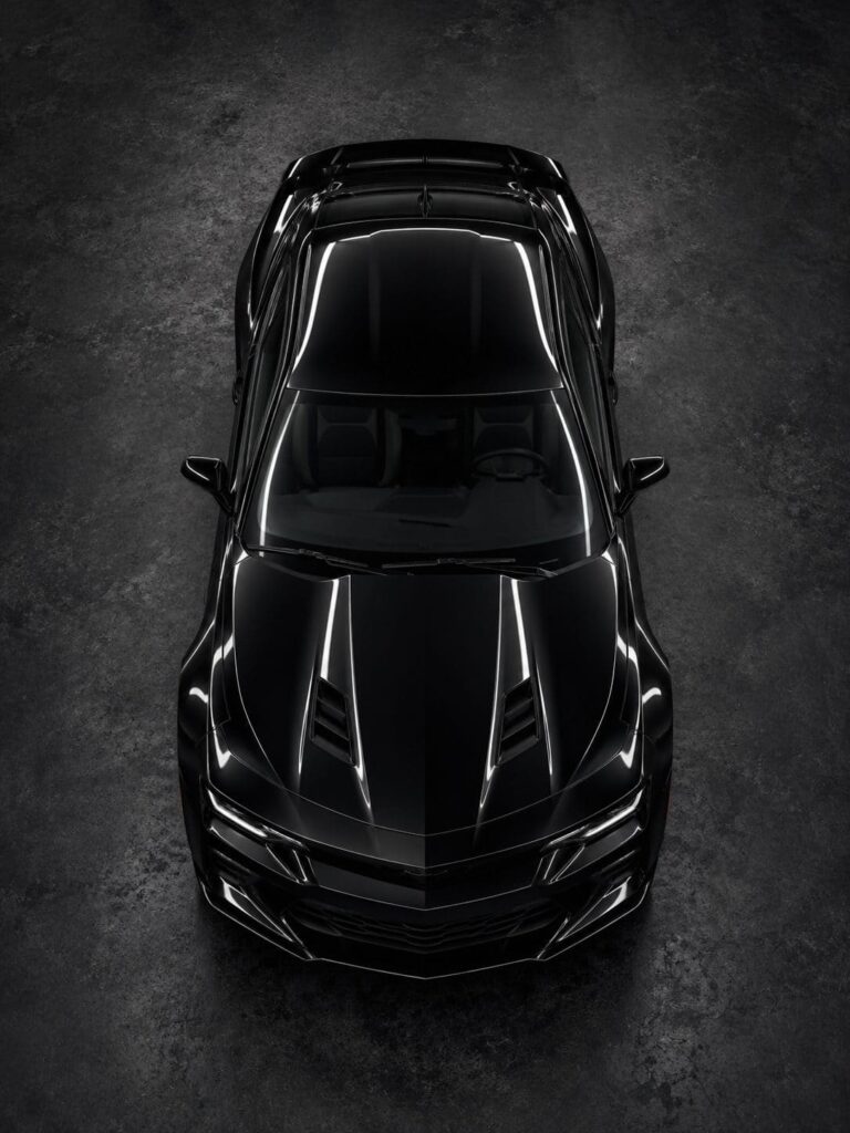 Camaro negro vista cenital