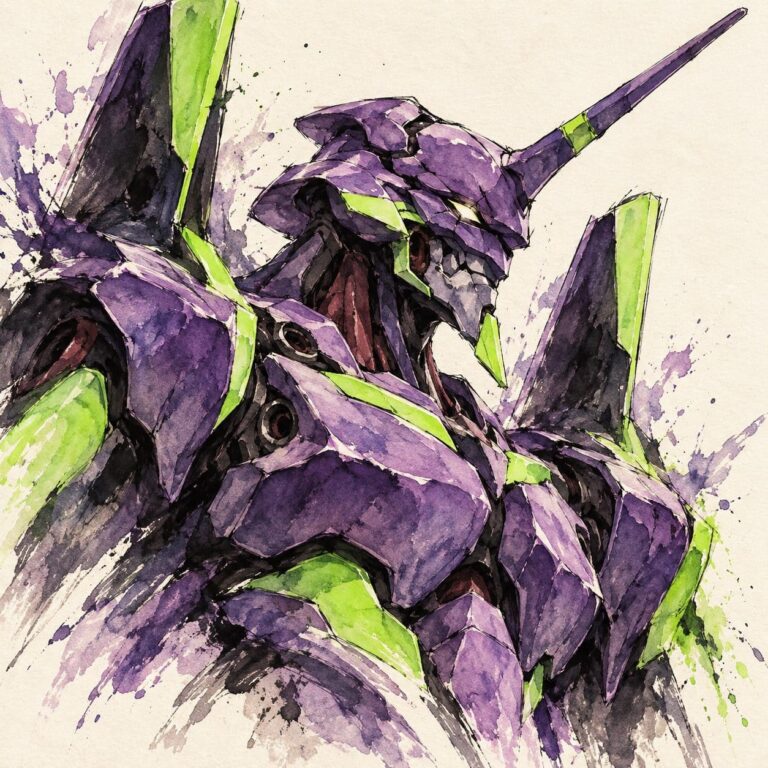 Evangelion fondo de pantalla eva 01 tinta y acuarela
