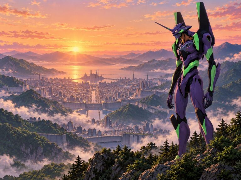 Evangelion fondo de pantalla eva 01 tokio 3 amanecer