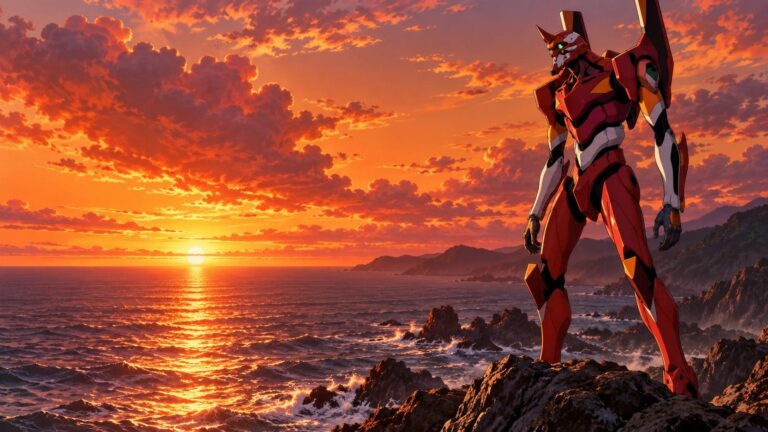 Evangelion fondo de pantalla eva 02 frente al mar