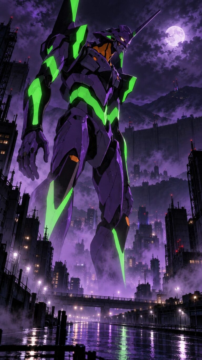 Evangelion fondos de pantalla eva 01 ciudad nocturna