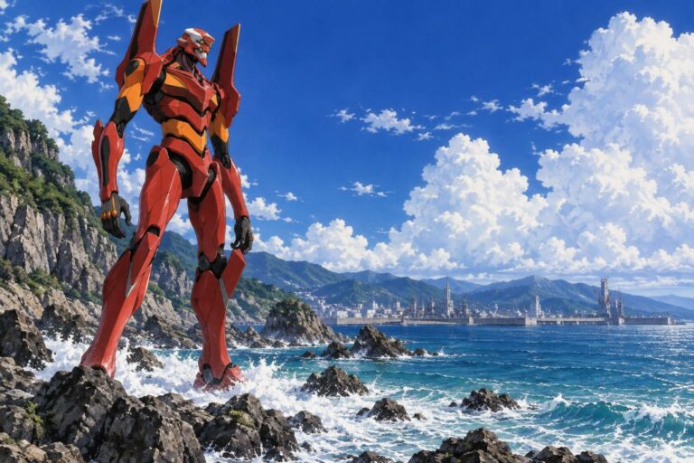 Evangelion fondos de pantalla eva 02 en la costa