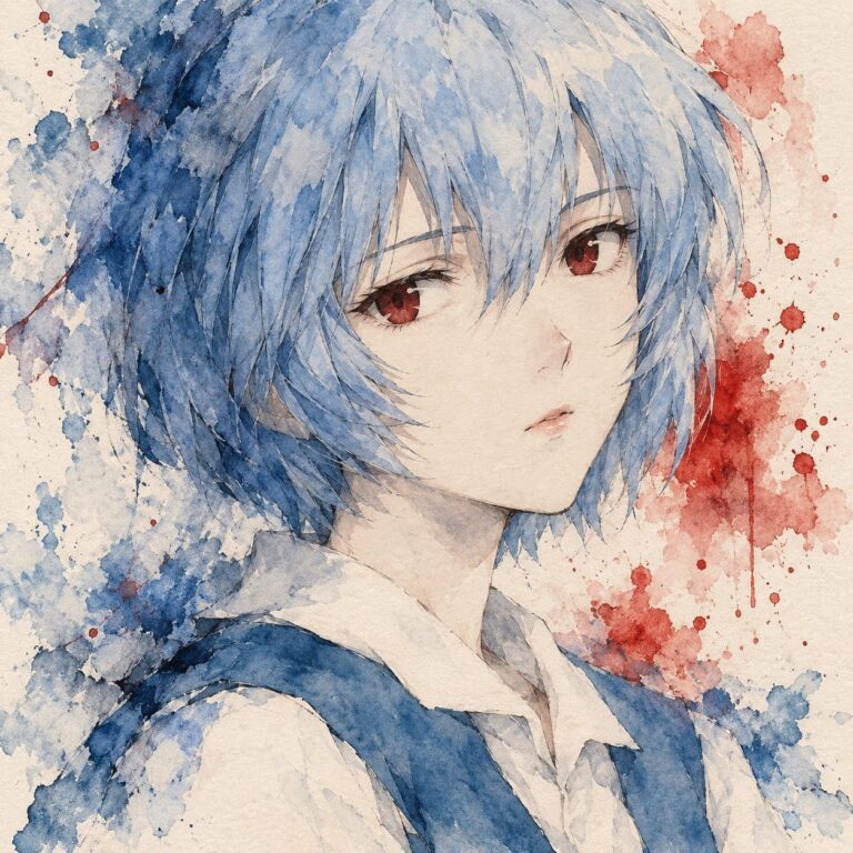 Evangelion fondos de pantalla rei en acuarela