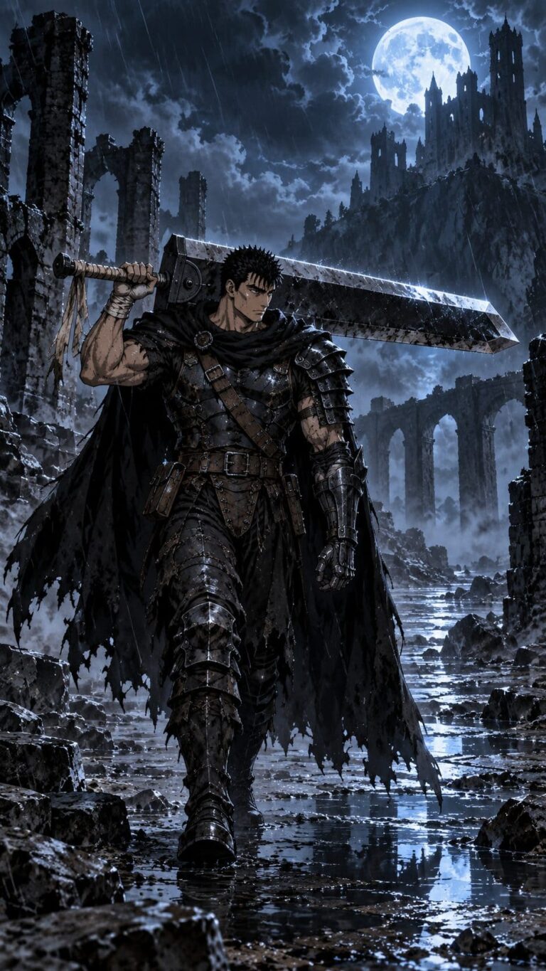 Fondo de pantalla berserk guts lluvia