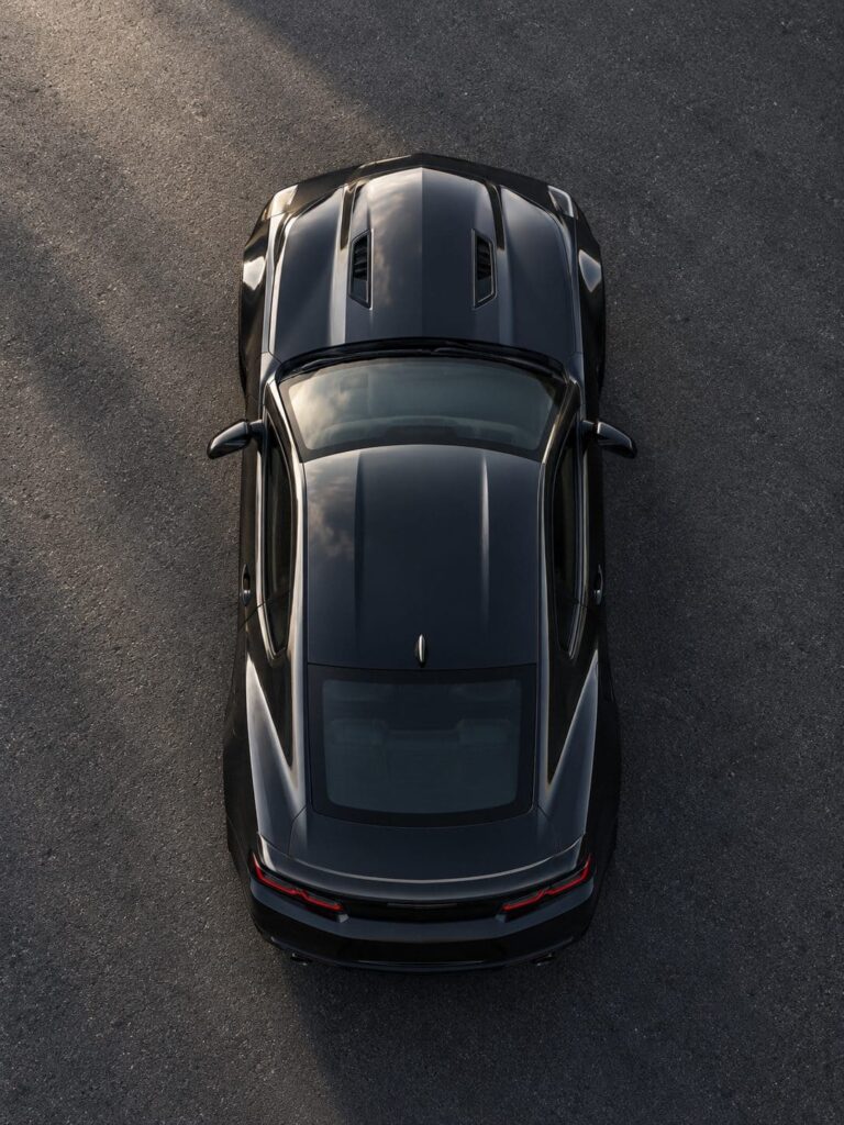 Fondo de pantalla camaro negro vista cenital