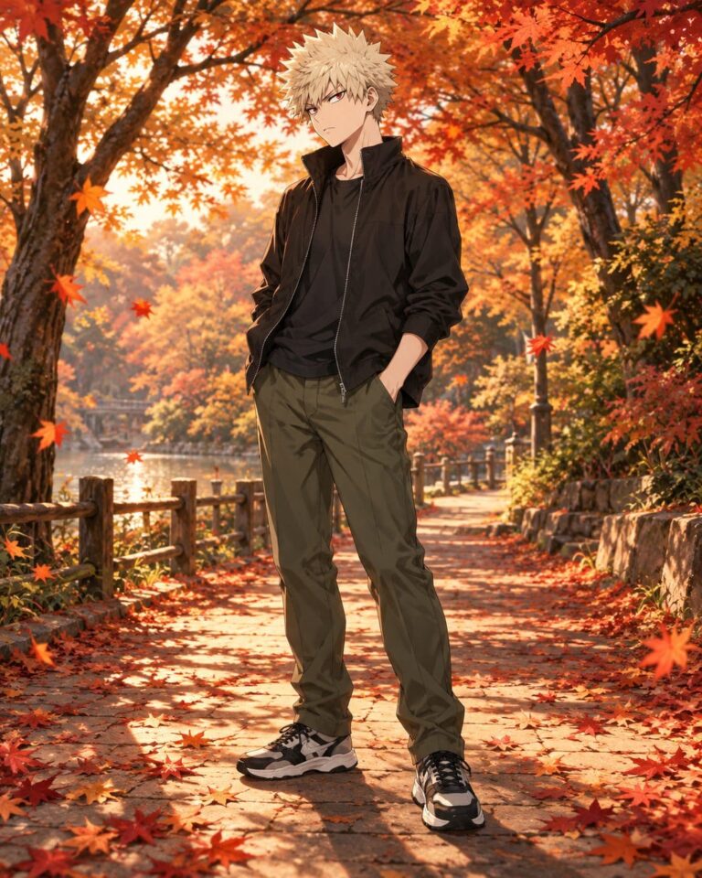 Fondo de pantalla de bakugou paseo de otono