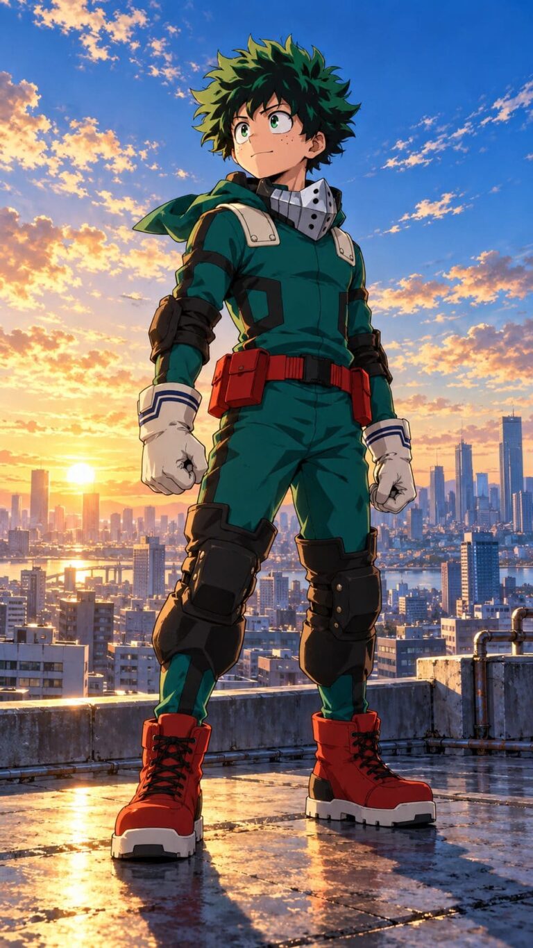 Fondo de pantalla de deku azotea al amanecer