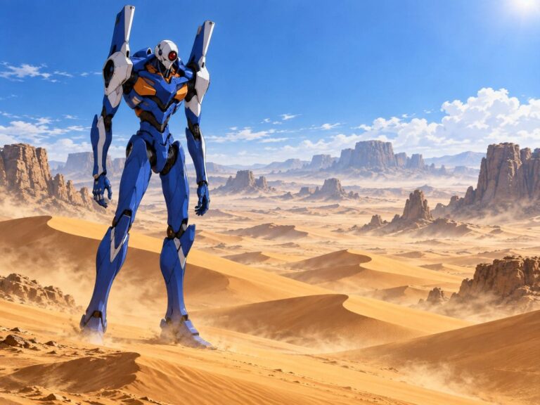 Fondo de pantalla de evangelion eva 00 en el desierto