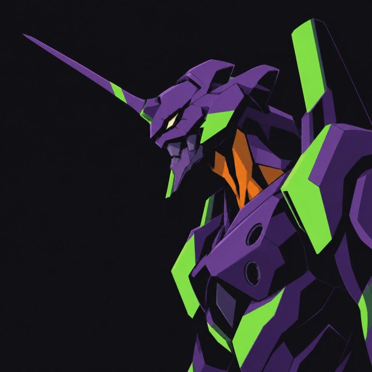 Fondo de pantalla de evangelion eva 01 minimalista