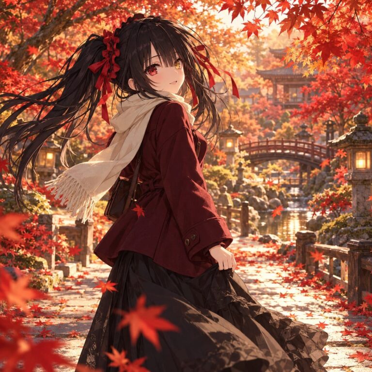 Fondo de pantalla de kurumi hojas otonales