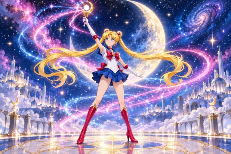 Fondo de pantalla de sailor moon cetro entre estrellas
