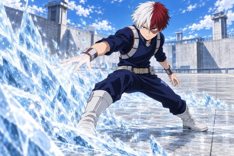 Fondo de pantalla de todoroki entrenamiento con hielo