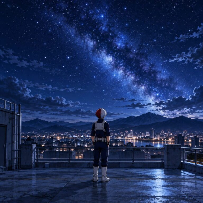Fondo de pantalla de todoroki estrellas