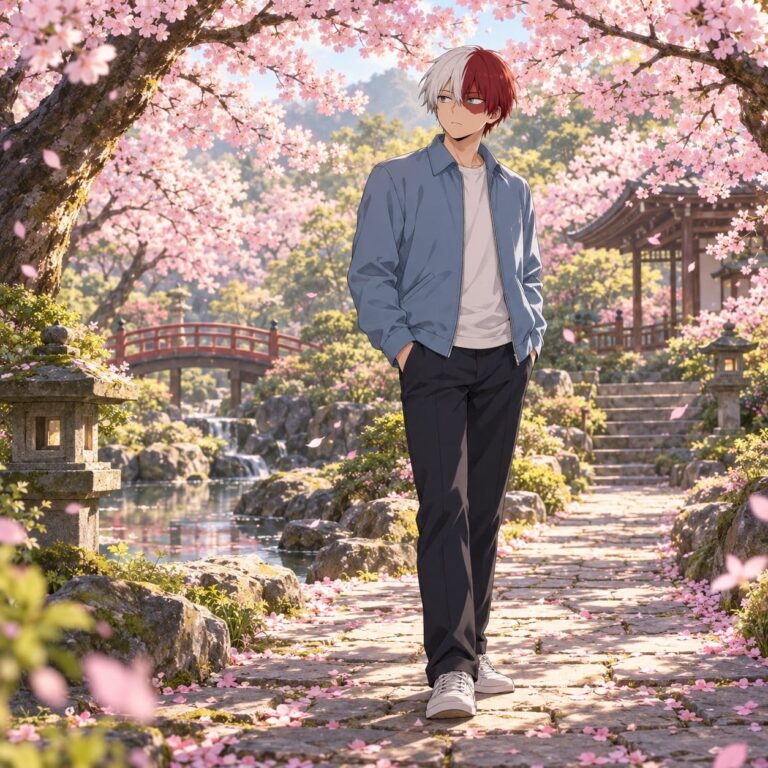 Fondo de pantalla de todoroki jardin de cerezos