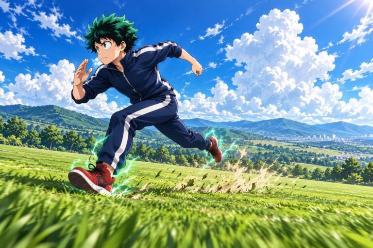 Fondo de pantalla deku entrenamiento al aire libre