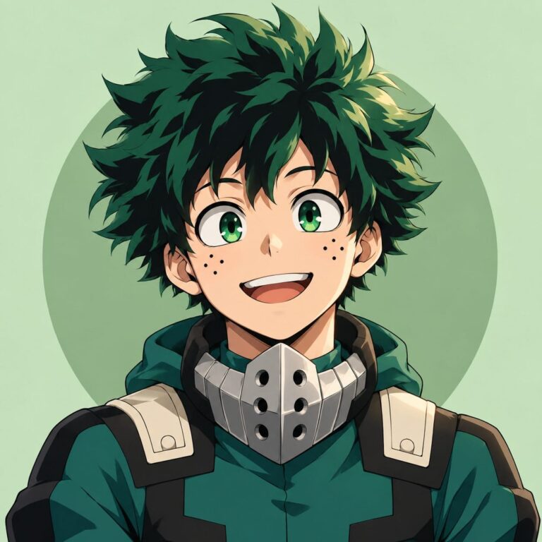 Fondo de pantalla deku sonrisa sobre verde