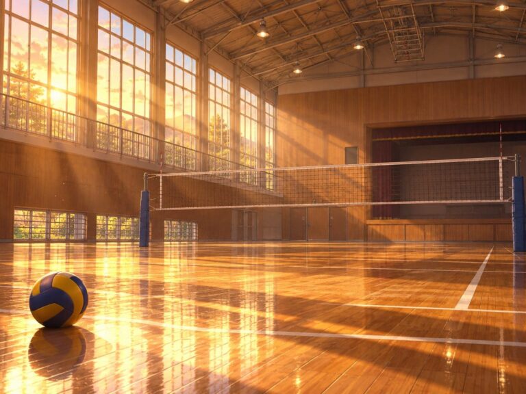 Fondo de pantalla haikyuu gimnasio amanecer
