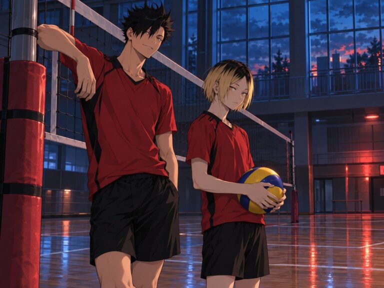 Fondo de pantalla haikyuu kuroo kenma noche