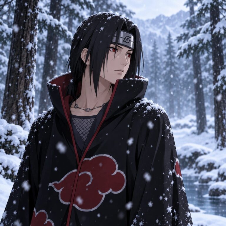 Fondo de pantalla itachi bosque nevado