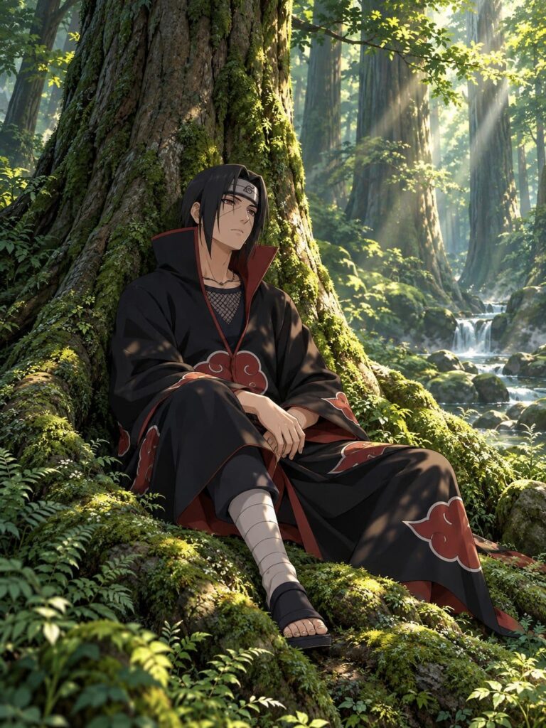 Fondo de pantalla itachi bosque sereno