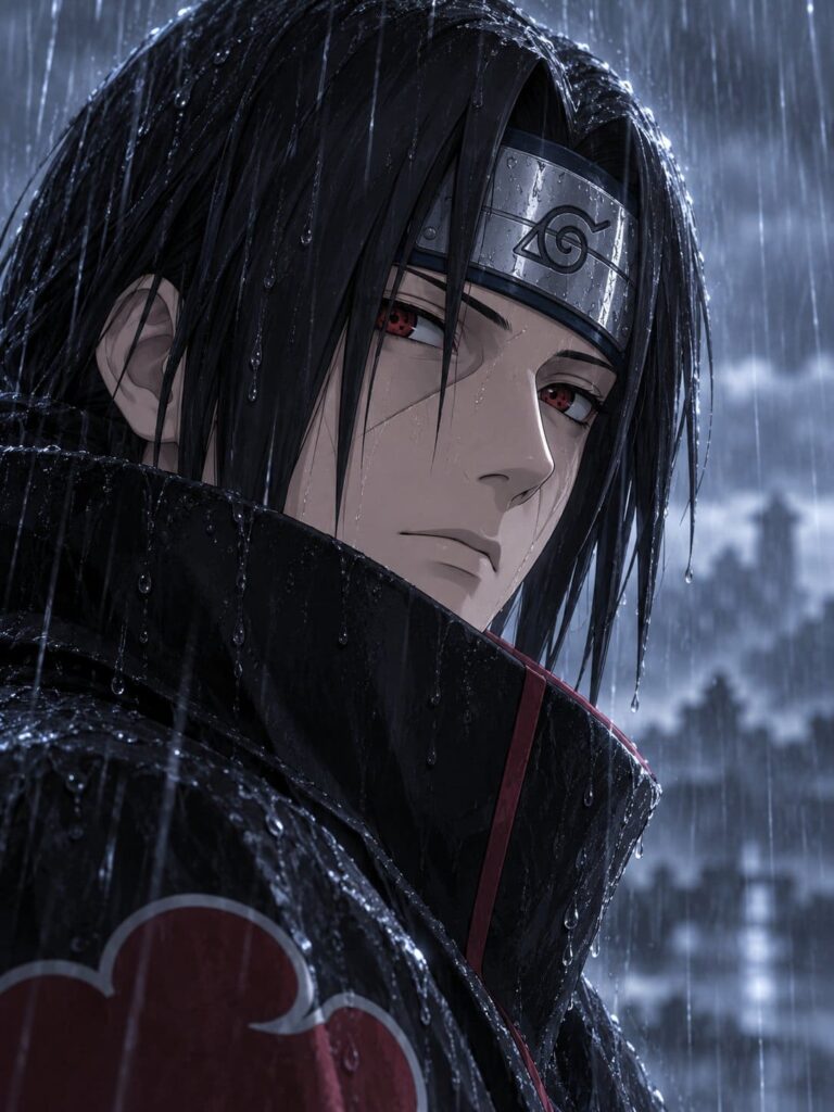 Fondo de pantalla itachi lluvia