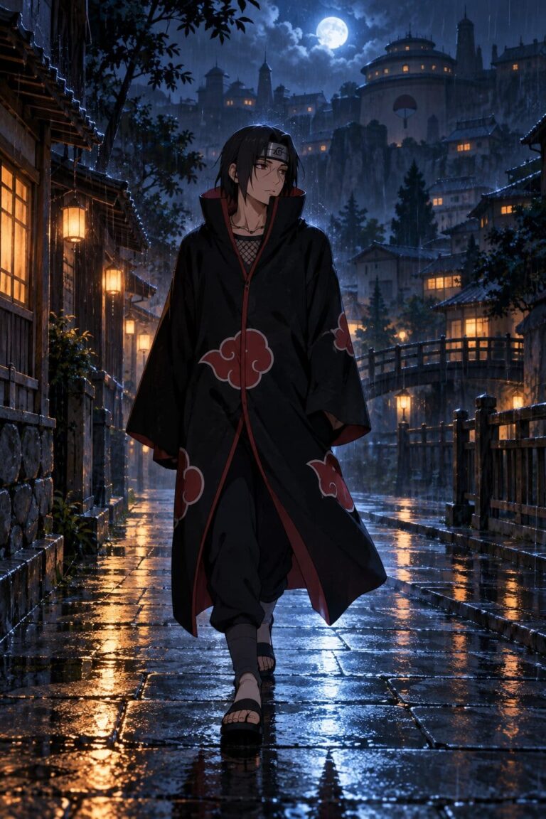 Fondo de pantalla itachi lluvia nocturna