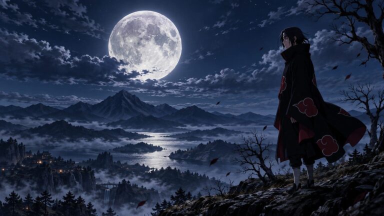 Fondo de pantalla itachi luna llena