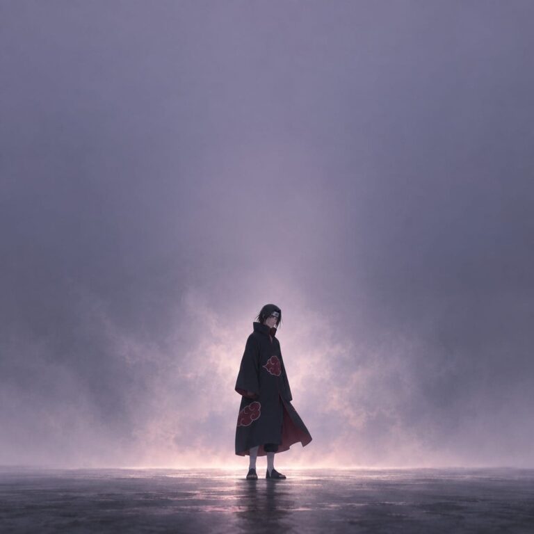 Fondo de pantalla itachi minimalista lavanda