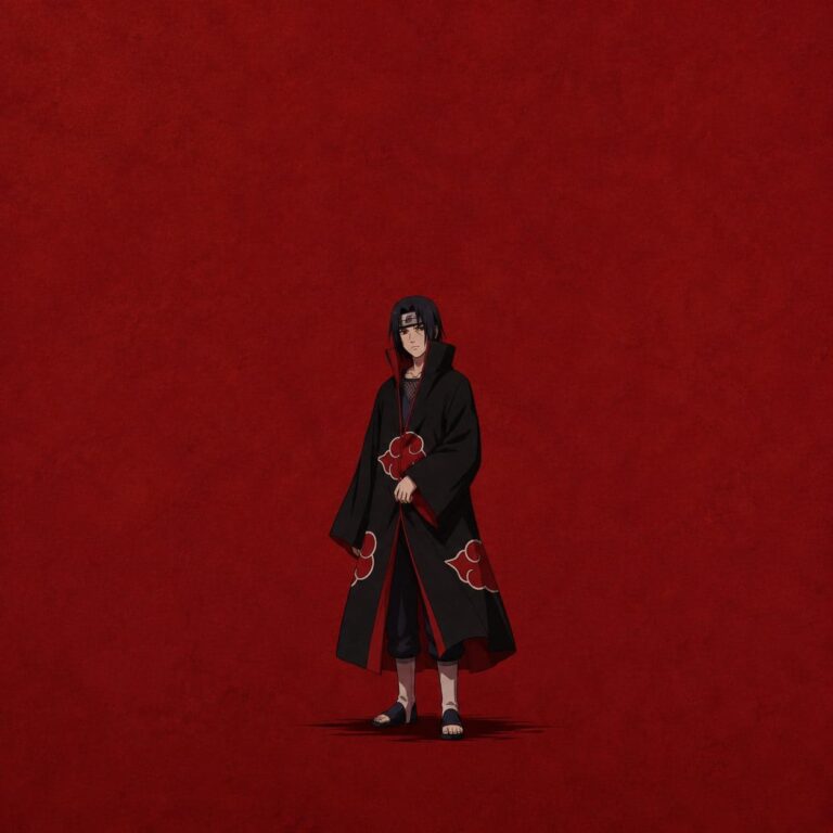 Fondo de pantalla itachi minimalista rojo