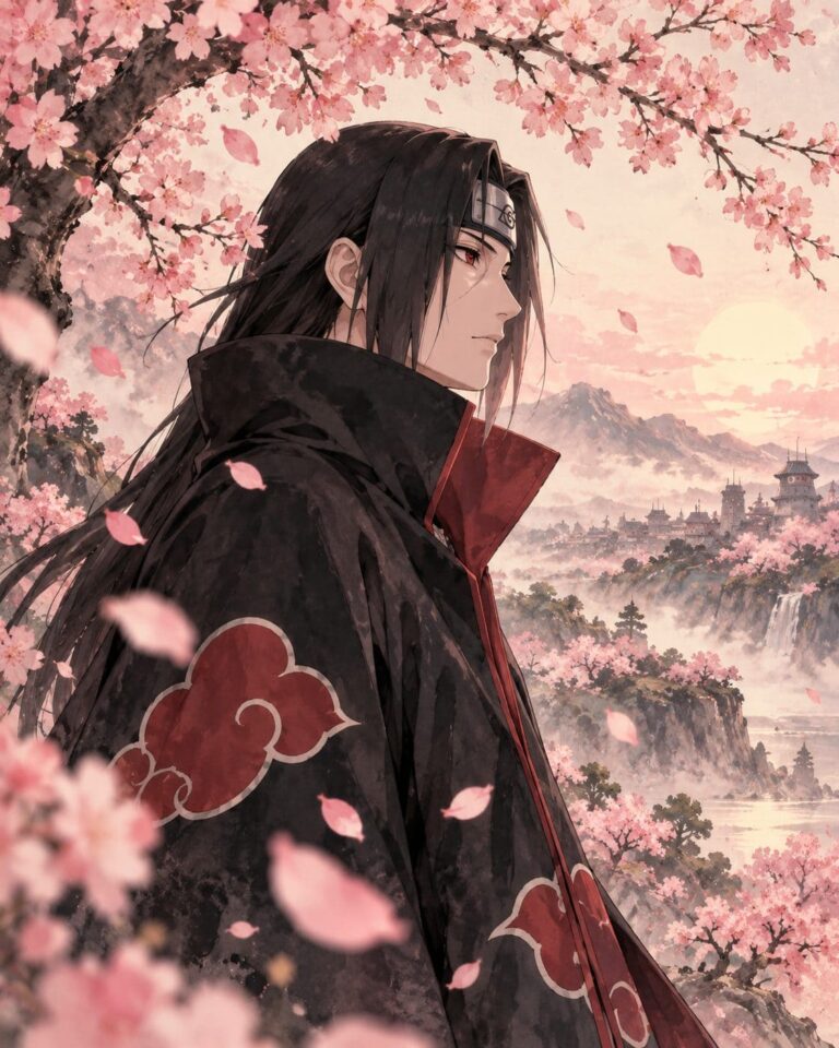 Fondo de pantalla itachi petalos cerezo