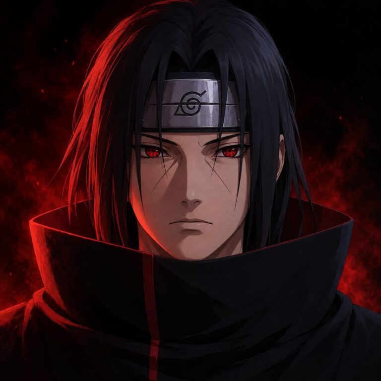 Fondo de pantalla itachi retrato luz roja