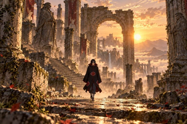 Fondo de pantalla itachi ruinas