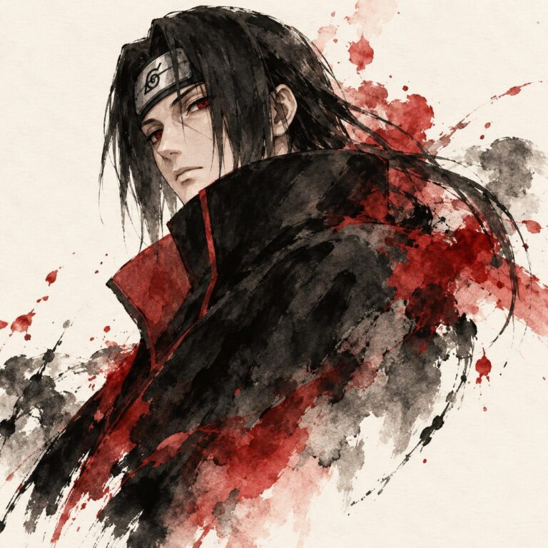 Fondo de pantalla itachi tinta acuarela
