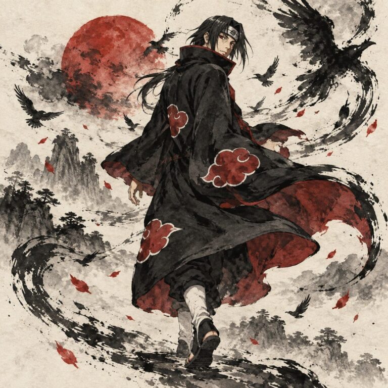 Fondo de pantalla itachi tinta japonesa
