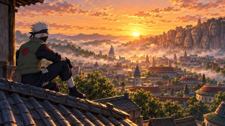 Fondo de pantalla kakashi aldea amanecer