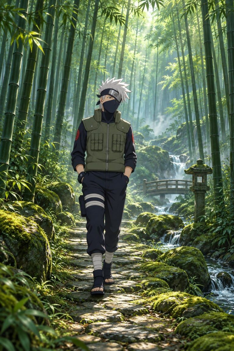 Fondo de pantalla kakashi bambu
