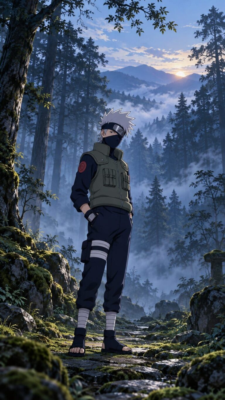 Fondo de pantalla kakashi bosque niebla
