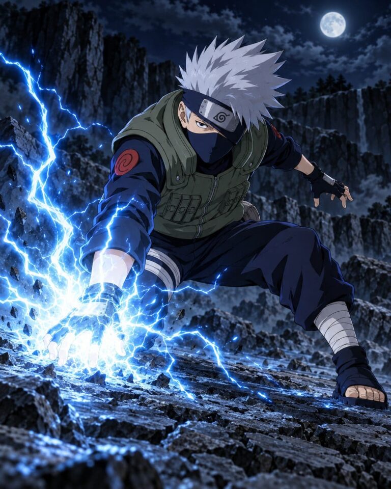 Fondo de pantalla kakashi chidori azul