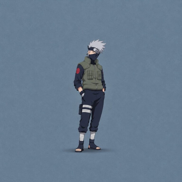 Fondo de pantalla kakashi minimalista gris