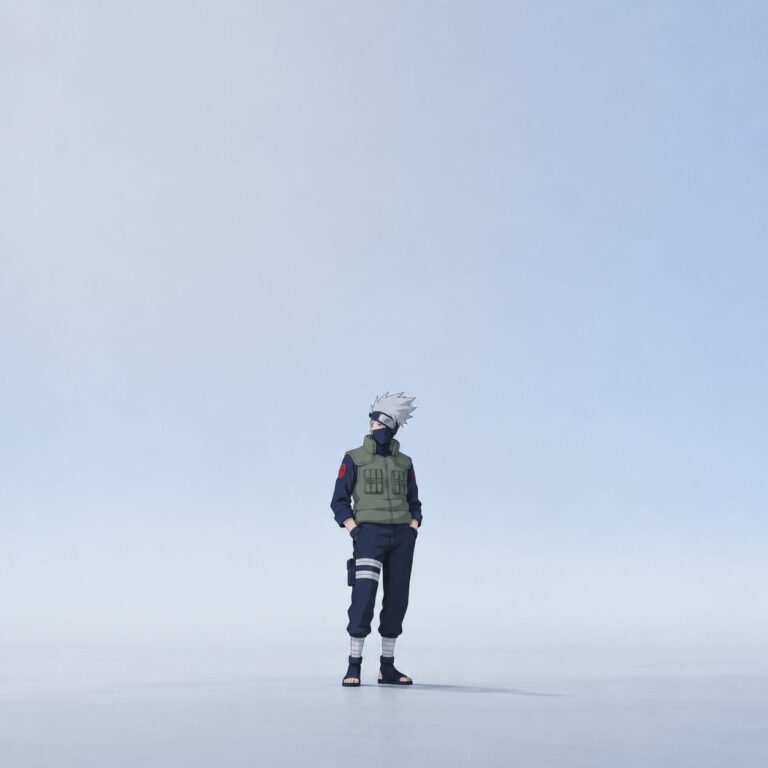 Fondo de pantalla kakashi minimalista gris perla