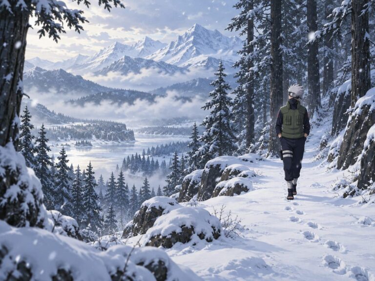 Fondo de pantalla kakashi sendero nevado