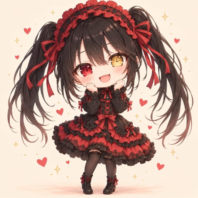 Fondo de pantalla kurumi chibi con corazones